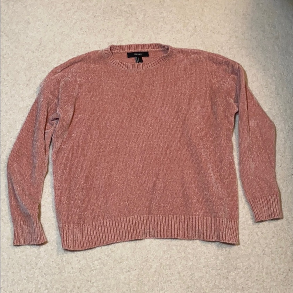 light pink velvet sweater